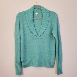 J. Crew Aqua Fuzzy Wool Blend Sweater, medium